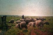 Cornelis Van Leemputten, Landschap met herder en kudde schapen
